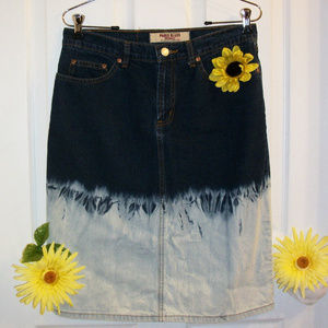 PARIS BLUES Originals Bleached Size 5 Blue Denim Pencil Skirt